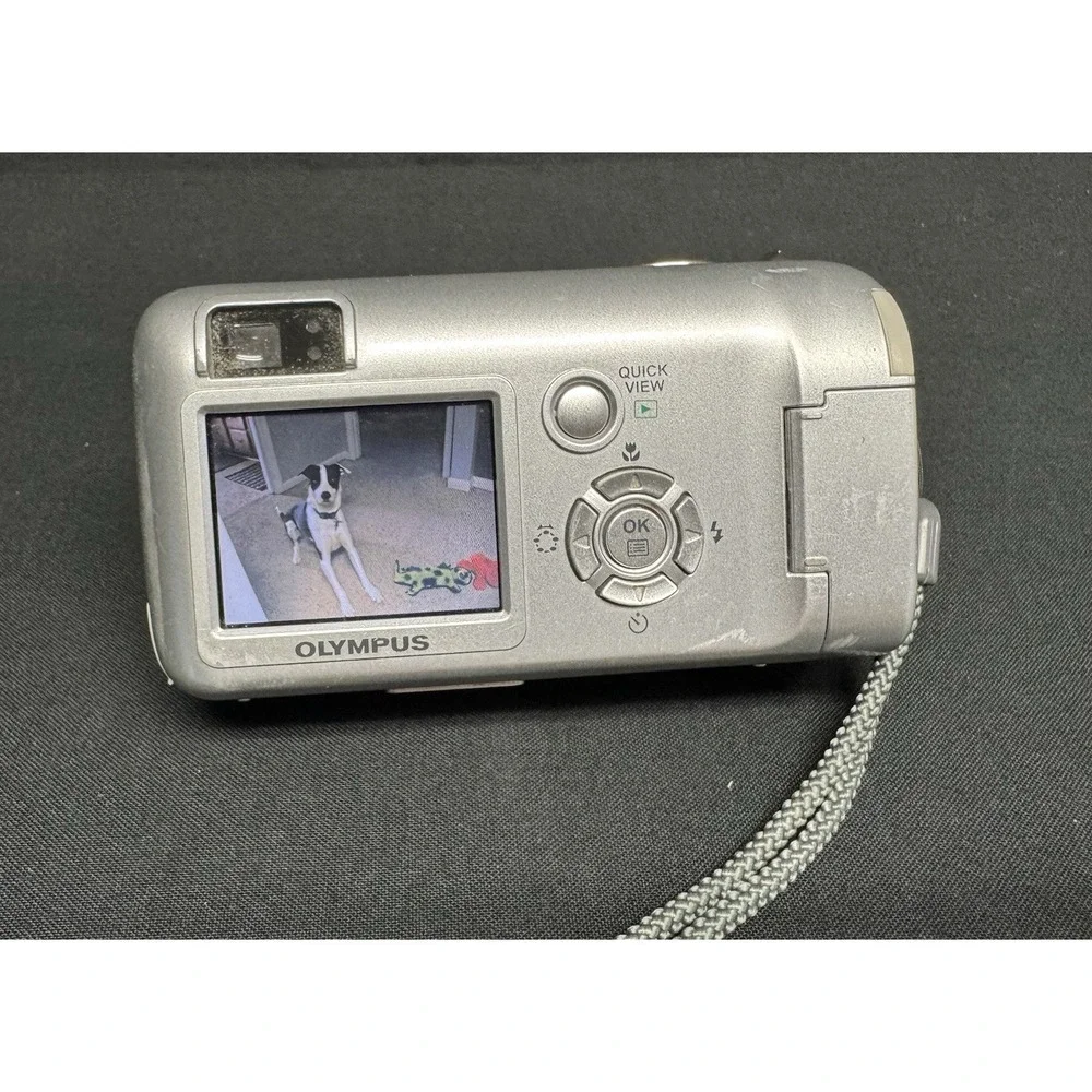 Olympus Camera D-580 Zoom 4.0MP Digital Camera Silver Tested WORKS